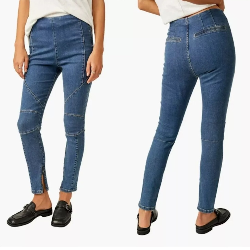 Free People’s We the Free Bella Moto Mid-rise Skinny Jeans, 30 NWT!